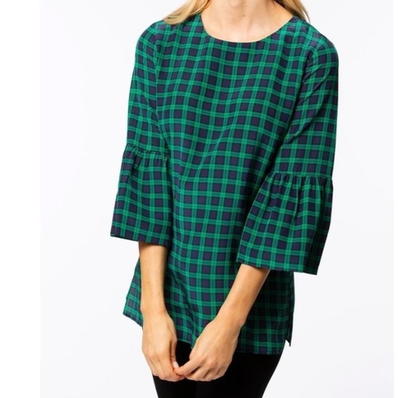 Tyler Boe Ginger Silk Plaid Blouse NWT - Picture 1 of 5